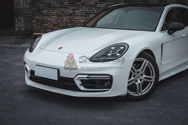 картинка Передний бампер Turbo S без ДХО для рестайлинга Porsche Panamera 971.1 (2017–2020) магазин  StreetTuning 